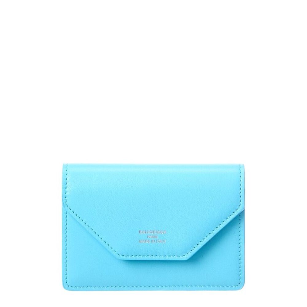 Balenciaga Accordion Leather Card Holder, Blue
